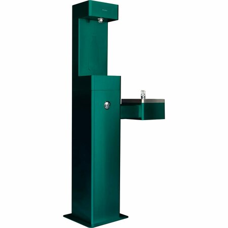 GLOBAL INDUSTRIAL Outdoor Drinking Fountain & Bottle Filling Station w/ Filter, Green 761216GNF